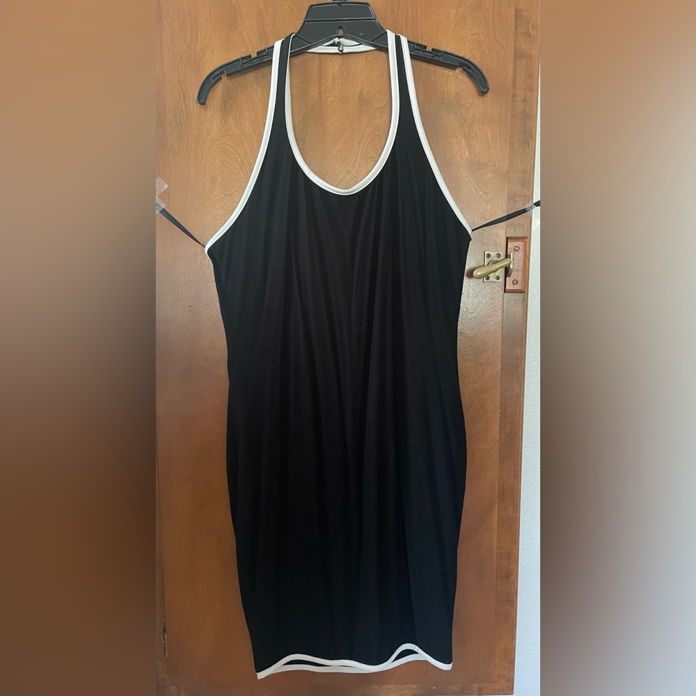Black and White Halter Dress